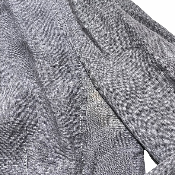 Anthropologie Hei Hei Grey 100% Linen Blazer 4 - Picture 6 of 10